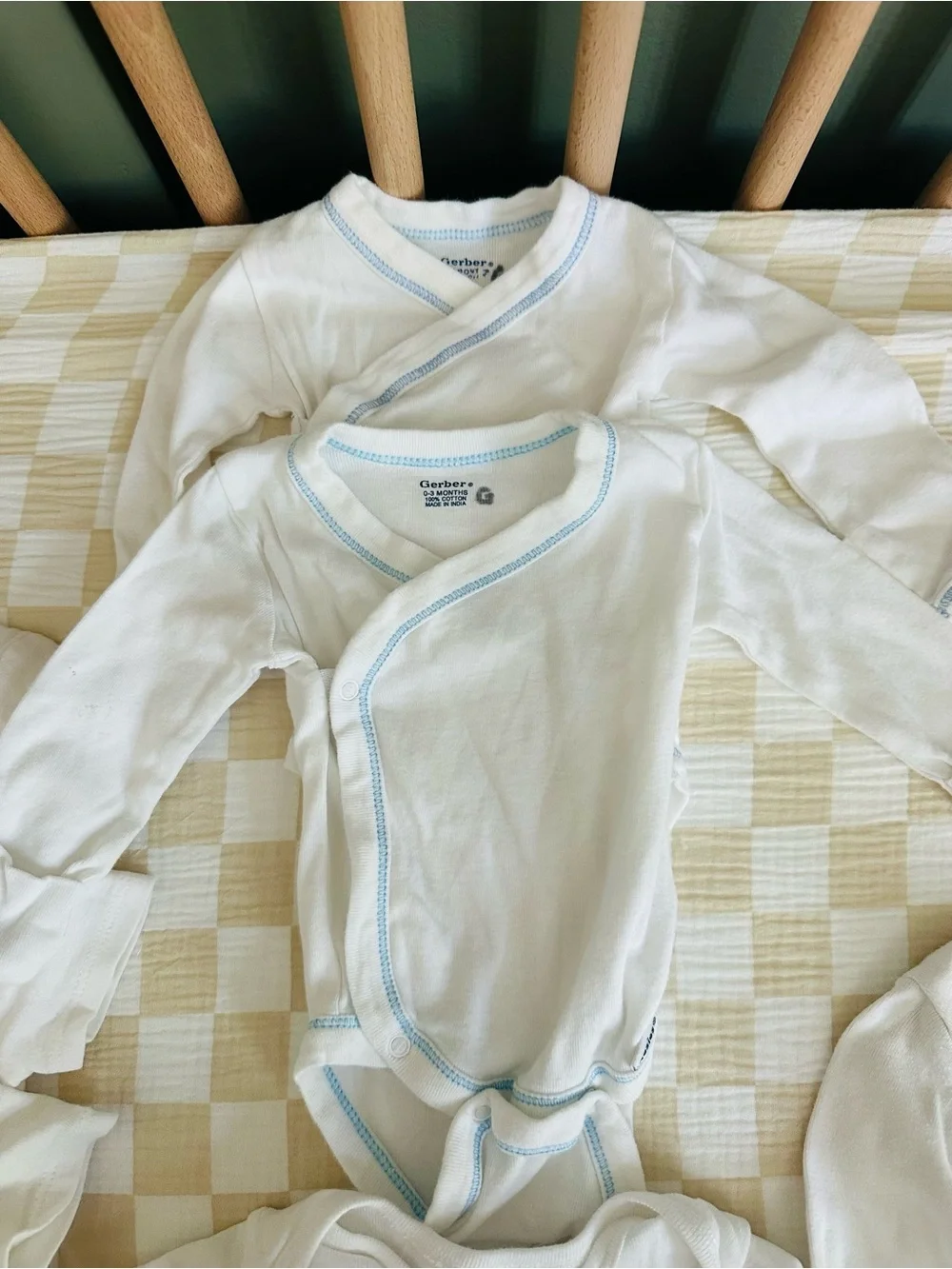 Baby Assorted White Cotton Onesies Multiple Sizes Bundle NB, 0-3, 3-6